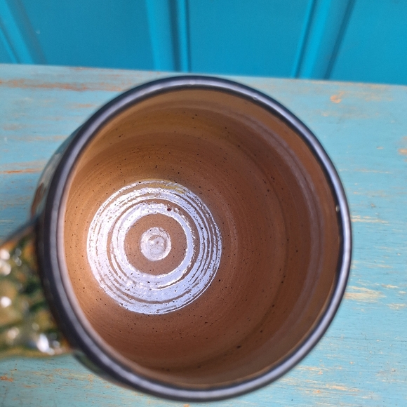 Blue Iris Pottery Clay Handmade Mug Glazed Color Swirl Signed by Artist Cup - Picture 9 of 16